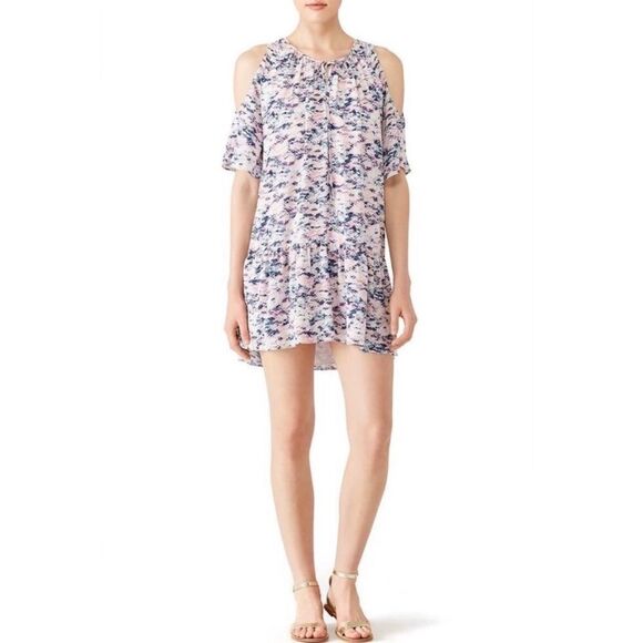 Amanda Uprichard Cold Shoulder Ora Dress Pink Purple Blue Sz Small MSRP $220 - Picture 1 of 11